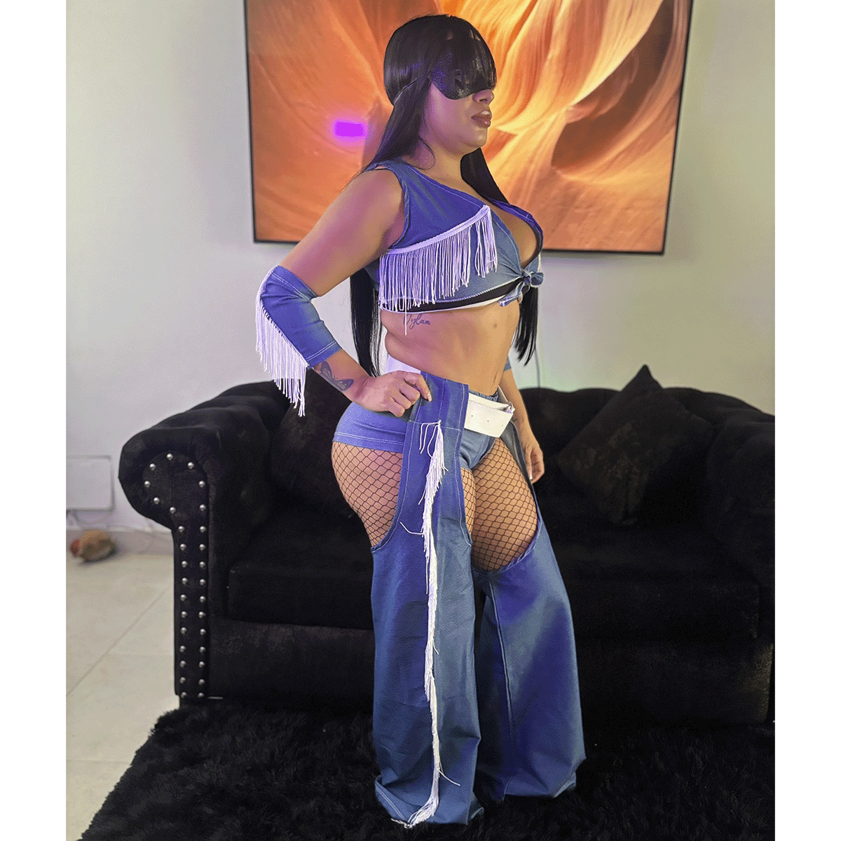 Miniatura 6 de Disfraz Vaquera del Oeste Azul VQAZU